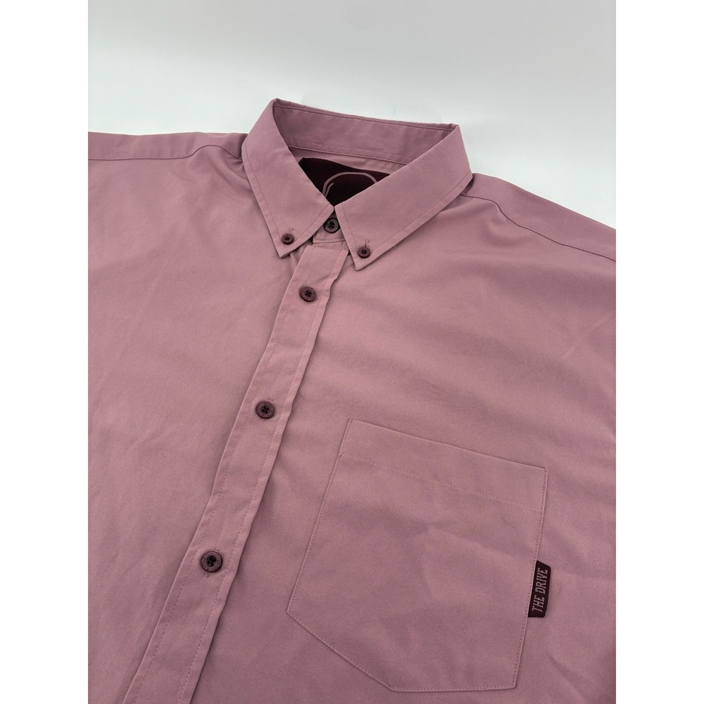 The Drive Clothing Mens Mauve Short Sleeve Button Down Shirt Large